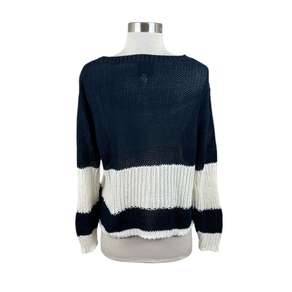 Alp N Rock ANR+ Black White Organic Cotton Stripe Sweater Size XS Cozy - Picture 3 of 4